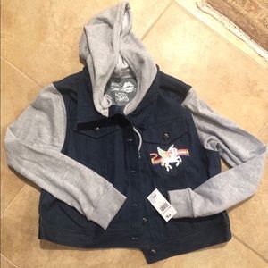 Lisa Frank Jean/Sweat Unicorn Jacket size L